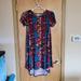 Lularoe Dresses | Lularoe Size S Carly Dress Geo Print Multicolor | Color: Blue/Red | Size: S