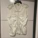 Michael Kors Tops | Euc Michael Kors White Blouse Zip Up Vest Sleeveless Blouse With Pockets | Color: White | Size: Xl