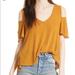 Free People Tops | Free People Bittersweet Cold Shoulder Top Size S | Color: Gold/Yellow | Size: S