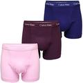 Calvin Klein Men's Cotton Stretch Boxer Shorts (3-Pack) (Grape Glim/Pale Orchid/Purple Fuss) S