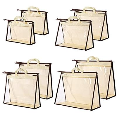  CINPIUK 8 Pack Handbag Dust Bags Clear Purse Storage Organizer  for Closet, Hanging Zipper Storage Bag for Handbags : Home & Kitchen