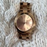 Michael Kors Accessories | Michael Kors Mini Slim Runway Rose Gold-Tone Three-Hand Watch | Color: Gold/Pink | Size: Os