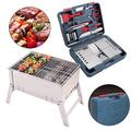 DALELEE Foldable Grill BBQ Charcoal Camping Patio Barbeque Oven Stove Stainless Steel Plastic/Steel in Gray | 10.84 H x 8.86 W x 13 D in | Wayfair