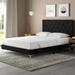 Wade Logan® Ardiana Tufted Low Profile Standard Bed Upholstered/Velvet in Black | 45.3 H x 57.7 W x 80.7 D in | Wayfair