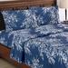 Red Barrel Studio® 4-Piece Foliage Bed Sheets & Pillowcases Set Microfiber/Polyester/Flannel in Blue/Navy | Full | Wayfair