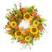 Sunflower Wreath 22"D Polyester/Plastic - 22"D x 4"W x 22"H