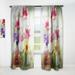 Designart 'Vibrant Red Purple and Yellow Wildflowers' Traditional Curtain Single Panel