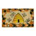 Beehive Orange and Yellow and Black Doormat - and Black Doormat