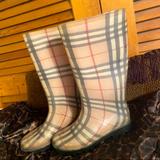 Burberry Shoes | Authentic Kids Burberry Rain Boots | Color: Cream/Tan | Size: 3.5bb