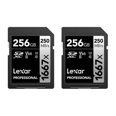 Lexar 256GB Professional 1667x UHS-II SDXC Memory Card (2-Pack) LSD1667256G-B2NNU