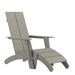 Sawyer Modern All-Weather Poly Resin Wood Adirondack Chair with Foot Rest in Gray [JJ-C14509-14309-GY-GG] - Flash Furniture JJ-C14509-14309-GY-GG