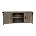 "Ayrith Modern Farmhouse Barn Door TV Stand - Gray Wash Oak for TV's up to 65 Inches - 59"" Entertainment Center with Adjustable Shelf [GC-MBLK67-GY-GG] - Flash Furniture GC-MBLK67-GY-GG"