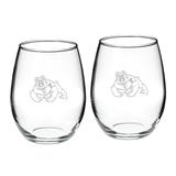 Fresno State Bulldogs 2-Piece 21oz. Stemless Wine Glass Set