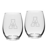 Appalachian State Mountaineers 2-Piece 15oz. Stemless Wine Glass Set