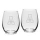 Appalachian State Mountaineers 2-Piece 15oz. Stemless Wine Glass Set