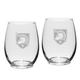 Army Black Knights 2-Piece 15oz. Stemless Wine Glass Set