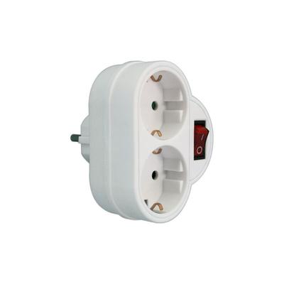 Adapter 2 Steckdosen mit Schalter 16A/250V Elektro dh. Mit Kinderschutz 36.088 8430552138845 Image
