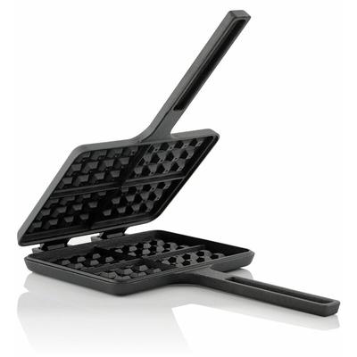 Bbq-toro - Waffeleisen, Waffelmaker, Sandwicheisen, rechteckige Doppelform aus Gusseisen, schwarz Image