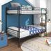 Twin over Twin Bunk Bed Metal Frame with Ladder 78.74"L x 41.73"W x 63.00"H