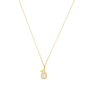 amor - Kette mit Anhänger für Damen, Gold 585, Zirkonia synth. Ketten 1 ct