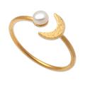 By the Moon in Gold,'Gold-Plated Mabe Pearl Cocktail Ring'