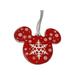 Disney Holiday | Disney Parks Red & Silver Snowflake Mickey Icon Ceramic Ornament | Color: Red/Silver | Size: Os