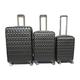 Suitcase 4Wheel Spinner Hard Shell Luggage Trolley Cabin Case Diamond Design (S, Charcoal)