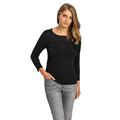 Roman Originals Women Jumper Ladies Textured Stretchy Autumn Winter Sweater Boat Slash Neck Smart Formal Casual Classy Lightweight Knit Thick Lounge Knitwear Pullover - Sparkly Black - Size 20