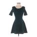 H&M Casual Dress - Mini: Green Marled Dresses - Women's Size 2