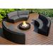 Wade Logan® Buckholtz 130" Wide Outdoor Symmetrical Patio Sectional w/ Sunbrella Cushions Wicker/Rattan/Metal/Rust - Resistant Metal | Wayfair