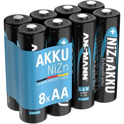 Akku Mignon aa 1500mAh 1,6V NiZn, 8 Stück - Ansmann Image