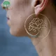 Boucles d'oreilles créoles arbre de vie en spirale pour femme grande plaque d'or bijoux de fête de