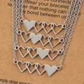 Colliers en forme de cœur en acier inoxydable 4 pièces pendentifs en forme de cœur assortis pour