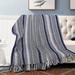 Rustic Boho Throw Blankets Cotton Stripe for Chair Couch