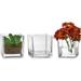 Set of 3 Glass Square Vases Candle Holders as a Wedding