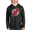 Men's Antigua Heathered Black New Jersey Devils Absolute Pullover Hoodie