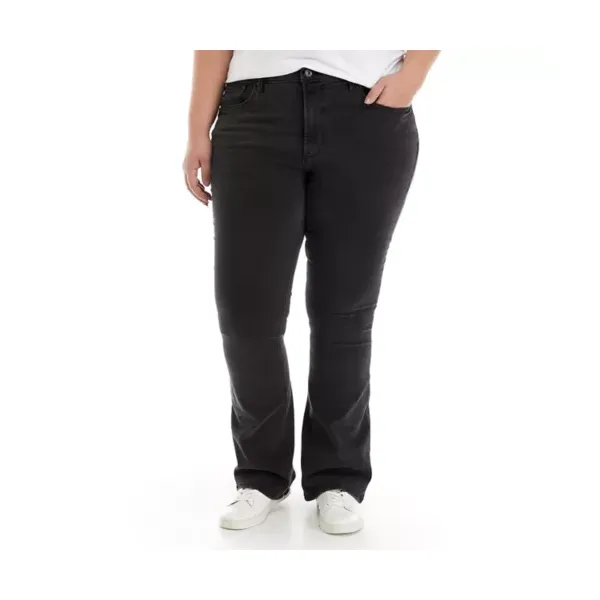 true-craft-womens-plus-size-high-rise-slim-cut-flared-jeans,-black,-22w/