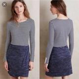 Anthropologie Dresses | Dolan Anthropologie Blue Mixed Stripe Knit Contrast Dress Size L Long Sleeve | Color: Blue | Size: L