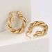 Free People Jewelry | New Chunky Twisted 14k Gold Plated Earrings | Color: Gold | Size: Os