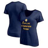 Women's Fanatics Branded Navy Notre Dame Fighting Irish Play Like A Champion Today Shamrock V-Neck T-Shirt