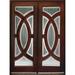 Asian Pacific Products Inc. Ready to Install Wood Prehung Front Entry Doors Wood in Brown/Red | 86 H x 73.25 W x 5.25 D in | Wayfair