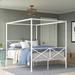 Polett Queen Canopy Bed Metal in White Laurel Foundry Modern Farmhouse® | 70.9 H x 62.2 W x 82.3 D in | Wayfair D269E900E9C4418DABDD4F379F4498BB