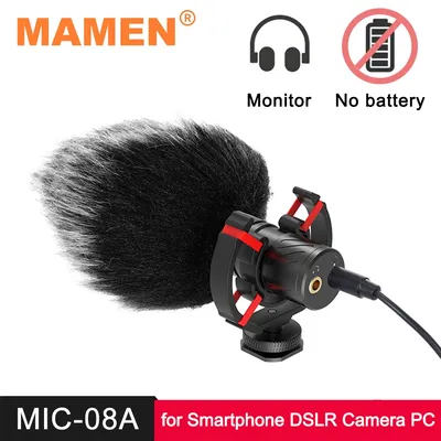 MAMEN – Microphone professionnel Vlog en alliage d'aluminium pour fusil de chasse moniteur vidéo