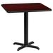 24'' Square Laminate Table Top with 22'' x 22'' Table Height Base - 24"W x 24"D x 31.125"H