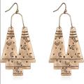 Free People Jewelry | Engraved Bohemian Drop Dangle Earrings | Color: Gold | Size: Os