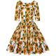 MINTLIMIT Women's Audrey Hepburn Vintage Style Rockabilly Cocktail Swing Dress,Yellow White,M