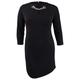 Tommy Hilfiger Womens Black Long Sleeve Jewel Neck Above The Knee Shift Dress UK Size:12