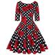 MINTLIMIT Women's Audrey Hepburn Vintage Style Rockabilly Cocktail Swing Dress,Red,L