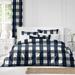 The Tailor's Bed Farmhouse Plaid Farm House/Country Coverlet Set Polyester/Polyfill/Cotton in Blue | Twin | Wayfair FMP-COT-BLU-CVT-TW-2PC