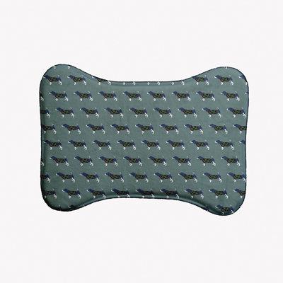 e by design Warrmest Wishes Doggie Pattern Bone Shape Pet Feeding Placemat in Blue/Green, Size 0.5 H x 19.0 W x 14.0 D in | Wayfair